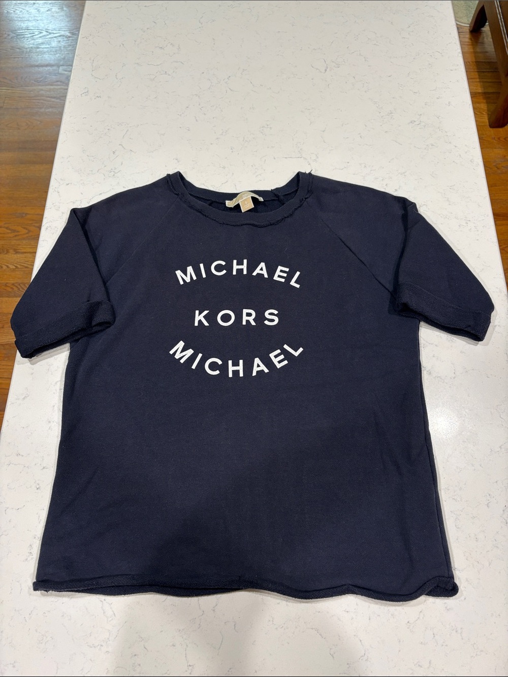 Michael Kors Navy Short Sleeve Logo Tee
